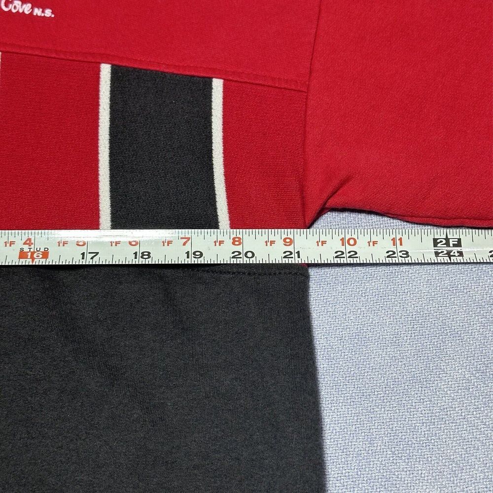 Vintage 1990s Black Red Bulls Colorway Lightweight Mock Neck Sweater Size Large - Picture 13 of 16